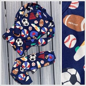 HANNA ANDERSSON - Game Day Sports Balls Organic Cotton Long John Pajama Set - 5T